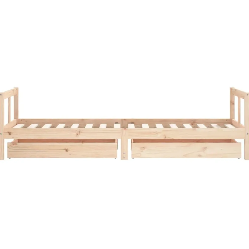vidaXL Estructura de cama para niños con cajones madera pino 80x200 cm Natural Online