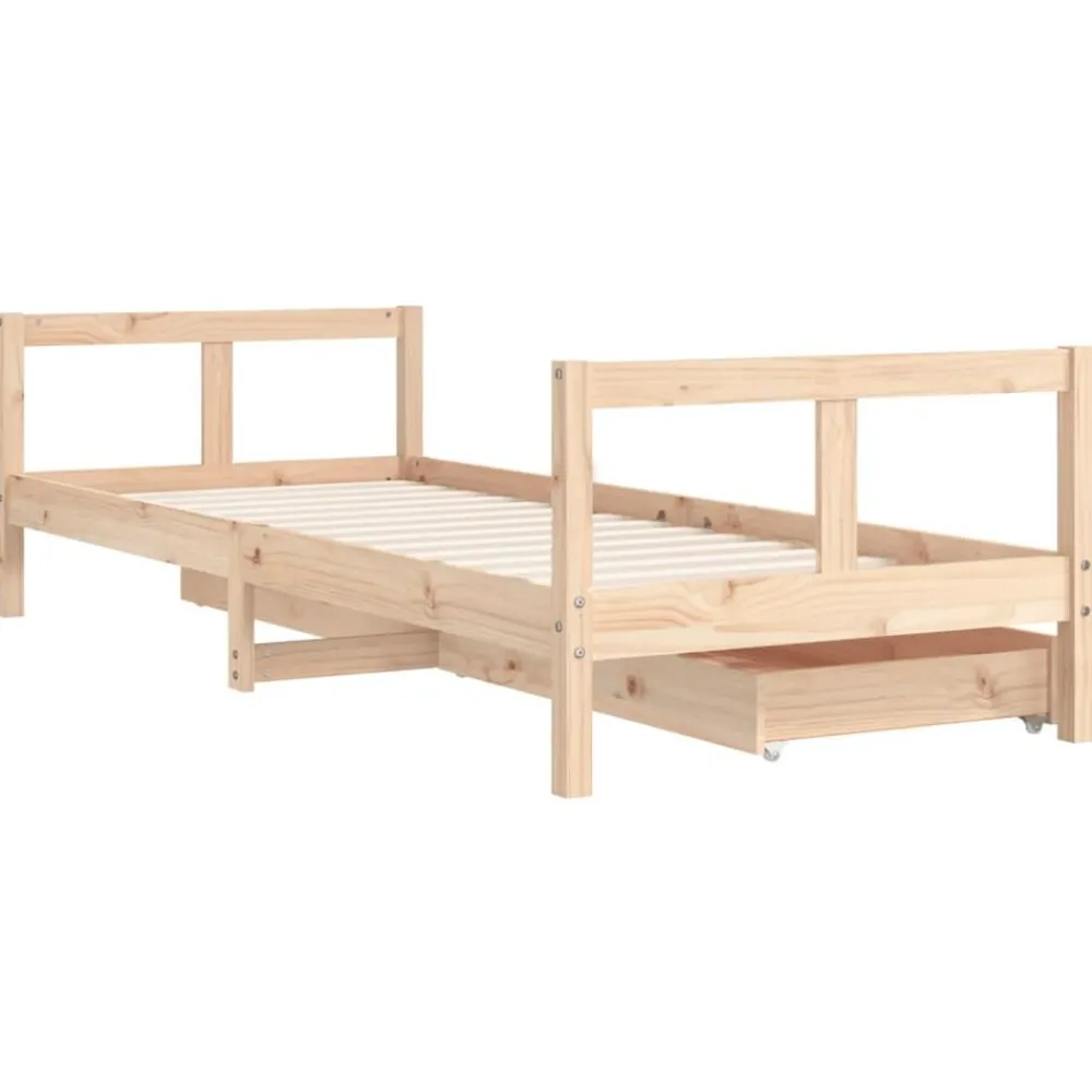 vidaXL Estructura de cama para niños con cajones madera pino 80x200 cm Natural Online