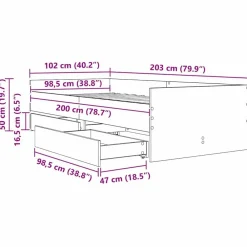 vidaXL Estructura de cama con cajón 100 x 200 cm Madera envejecida Hot
