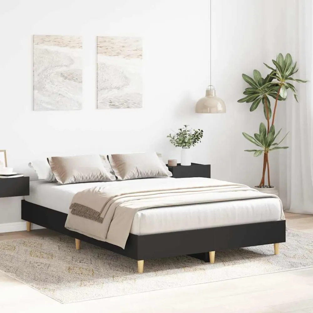 vidaXL Estructura de cama sin colchón negra 120x200 cm Negro Best