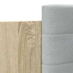 vidaXL Estructura de cama cabecero luces LED 200x200 cm Roble Sonoma