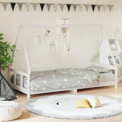 vidaXL Estructura de cama para niños madera de pino 90x200 cm Blanco Online