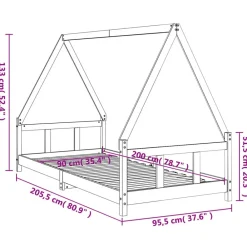 vidaXL Estructura de cama para niños madera de pino 90x200 cm Blanco Online