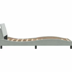 vidaXL Estructura de cama Dover terciopelo 80x200 cm Gris claro Best