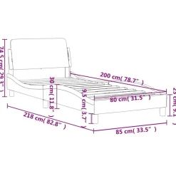 vidaXL Estructura de cama Dover terciopelo 80x200 cm Gris claro Best