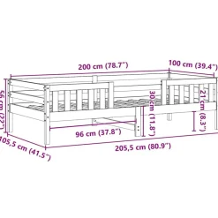 vidaXL Estructura de cama sin colchón madera maciza de pino 100x200 cm Natural Best