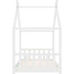 vidaXL Estructura de cama infantil madera maciza pino 70x140 cm Blanco
