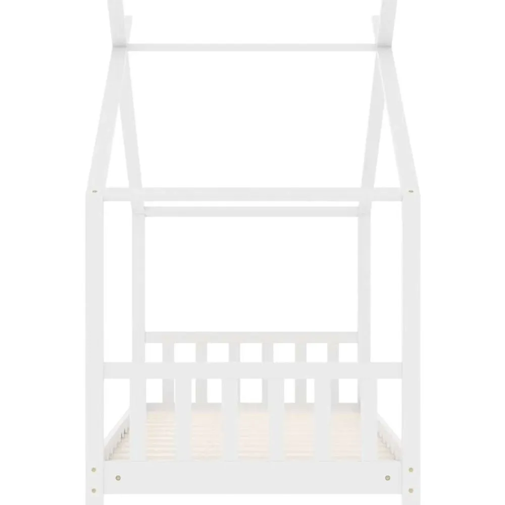 vidaXL Estructura de cama infantil madera maciza pino 70x140 cm Blanco