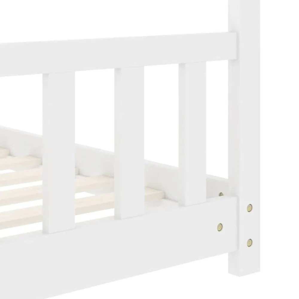 vidaXL Estructura de cama infantil madera maciza pino 70x140 cm Blanco