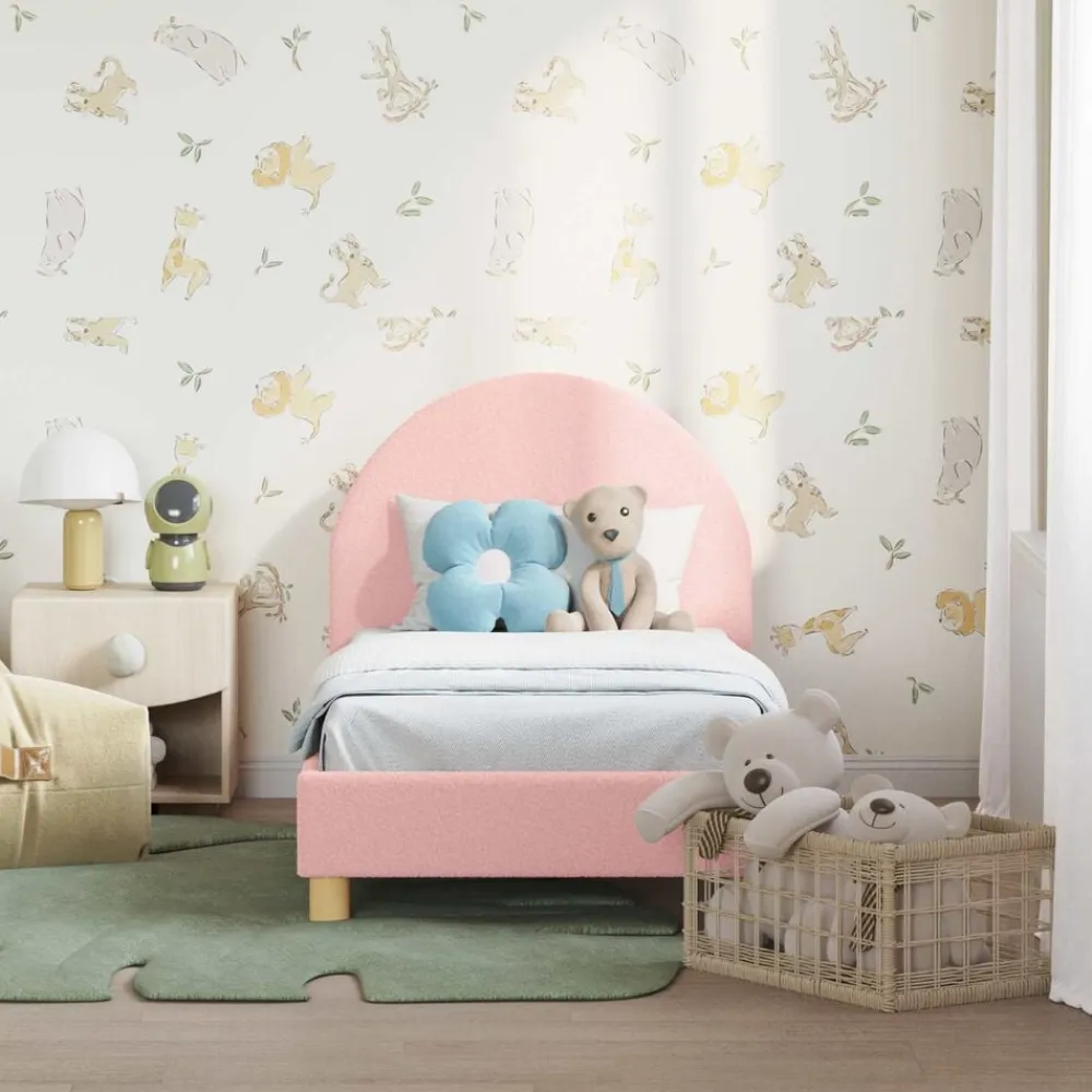 vidaXL Estructura de cama para niños pequeños con cabecera Rosa Outlet