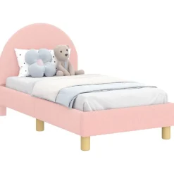 vidaXL Estructura de cama para niños pequeños con cabecera Rosa Outlet