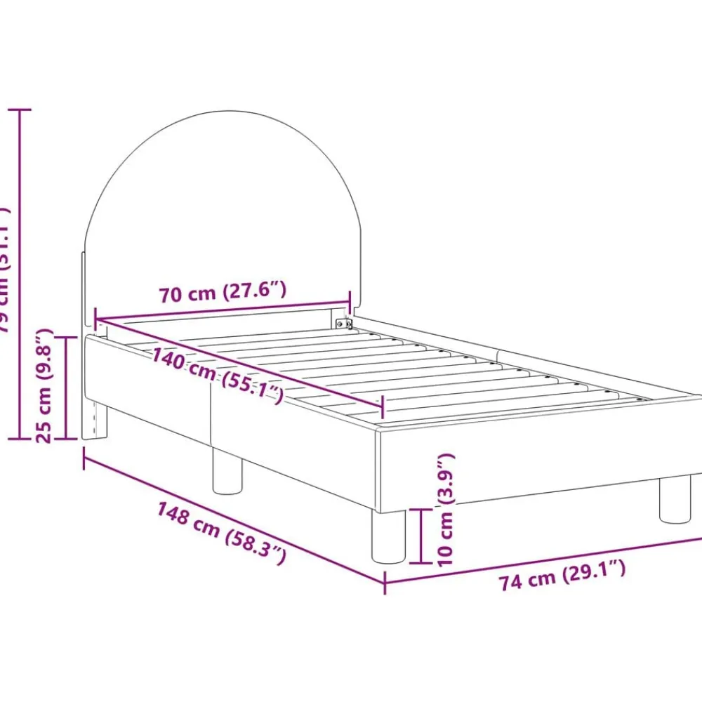 vidaXL Estructura de cama para niños pequeños con cabecera Rosa Outlet