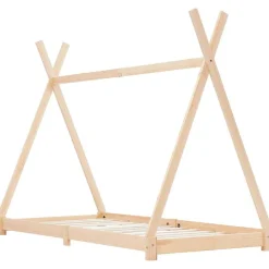 vidaXL Estructura de cama infantil de madera maciza de pino 70x140 cm Marr&oacute;n New