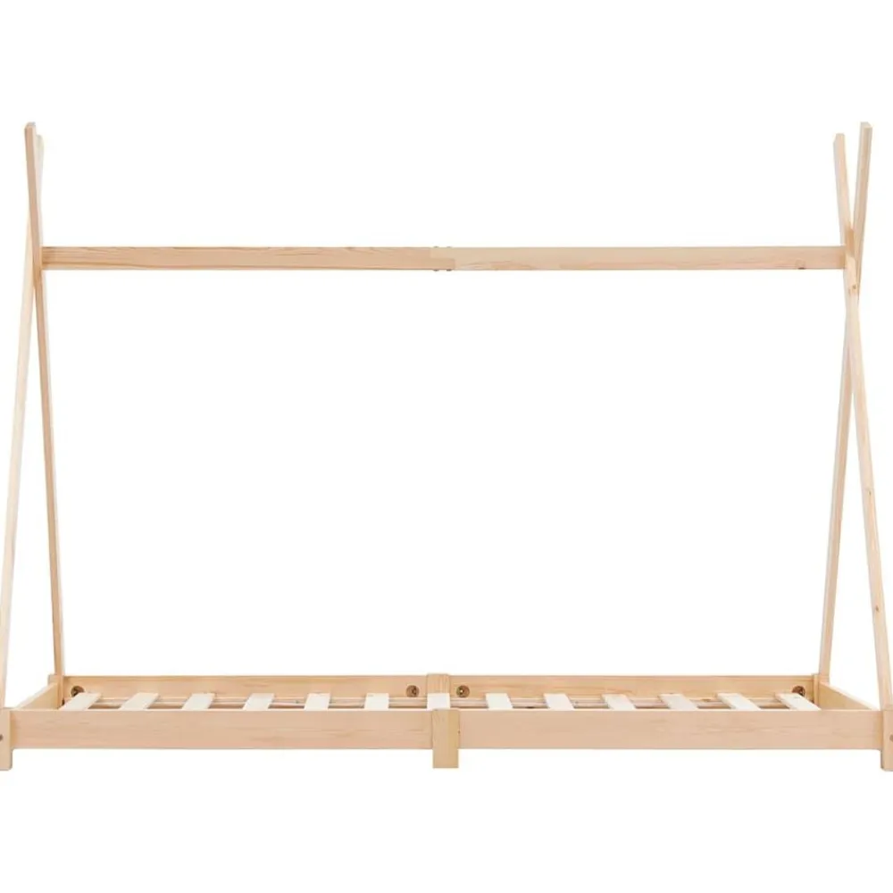 vidaXL Estructura de cama infantil de madera maciza de pino 70x140 cm Marrón New