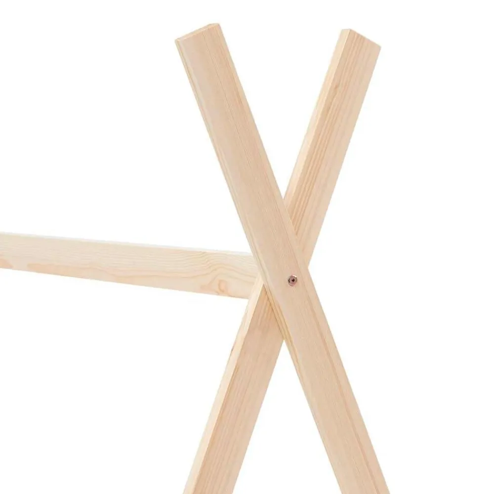 vidaXL Estructura de cama infantil de madera maciza de pino 70x140 cm Marrón New