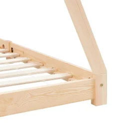 vidaXL Estructura de cama infantil de madera maciza de pino 70x140 cm Marrón New