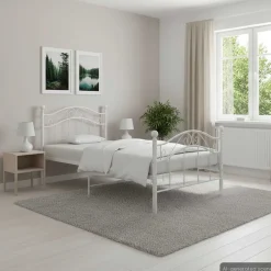 vidaXL Camas Y Accesorios-Estructura de cama sin colchón metal 90x200 cm