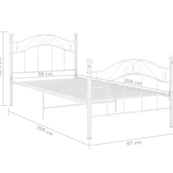 vidaXL Camas Y Accesorios-Estructura de cama sin colchón metal 90x200 cm