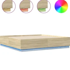 vidaXL Camas Y Accesorios-Estructura de cama con luces LED madera 200x200 cm