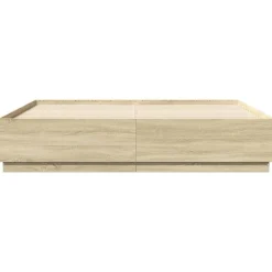 vidaXL Camas Y Accesorios-Estructura de cama con luces LED madera 200x200 cm