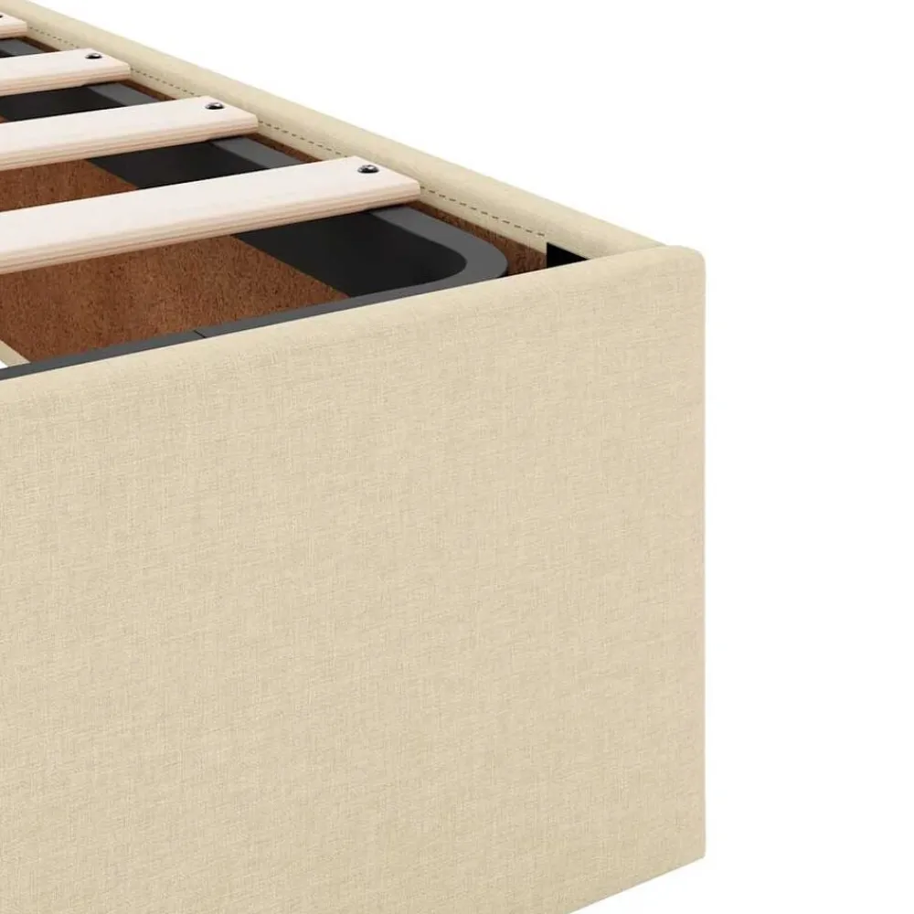 vidaXL Estructura de cama otomana sin colchón tela 80x200cm Crema Clearance