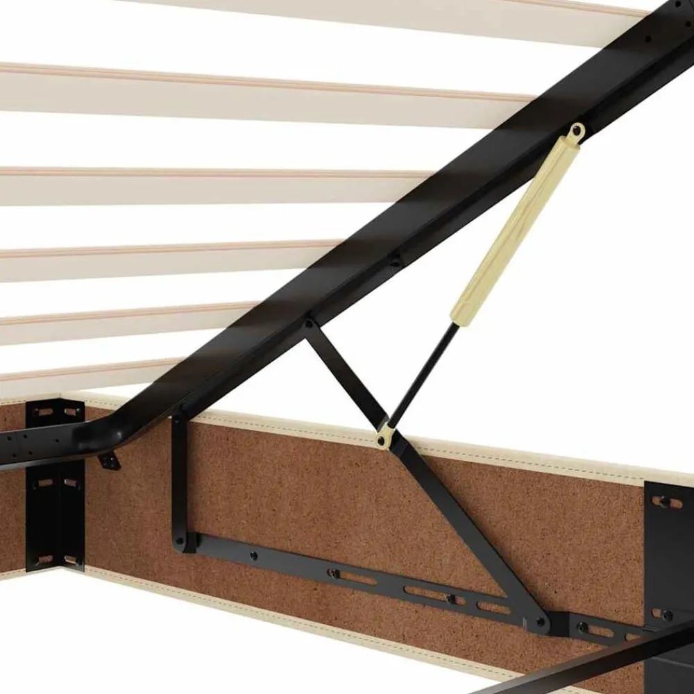 vidaXL Estructura de cama otomana sin colchón tela 80x200cm Crema Clearance