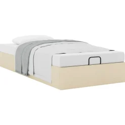 vidaXL Estructura de cama otomana sin colchón tela 80x200cm Crema Clearance