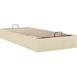 vidaXL Estructura de cama otomana sin colchón tela 80x200cm Crema Clearance