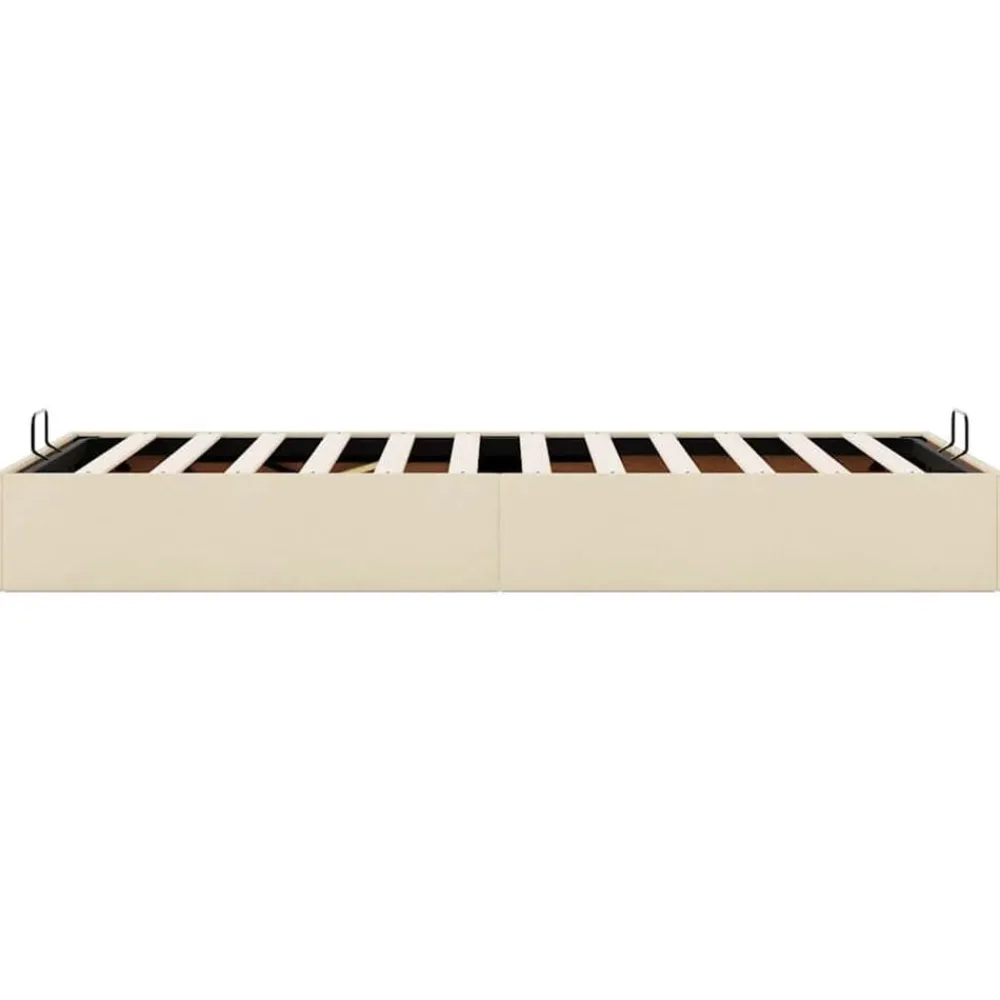 vidaXL Estructura de cama otomana sin colchón tela 80x200cm Crema Clearance