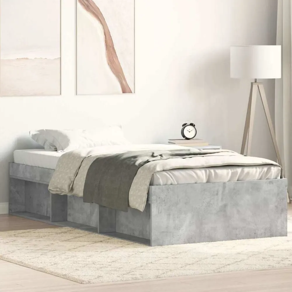 vidaXL Estructura de cama gris hormigón 90x200 cm Gris hormigón Hot