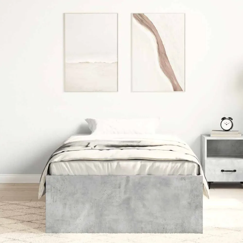 vidaXL Estructura de cama gris hormigón 90x200 cm Gris hormigón Hot