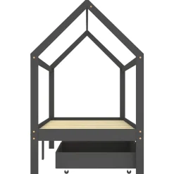 vidaXL Estructura de cama infantil y cajones madera pino gris 90x200cm Gris oscuro Sale