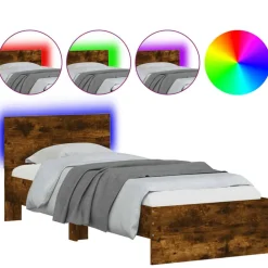 vidaXL Camas Y Accesorios-Estructura de cama cabecero luces LED 90x200 cm