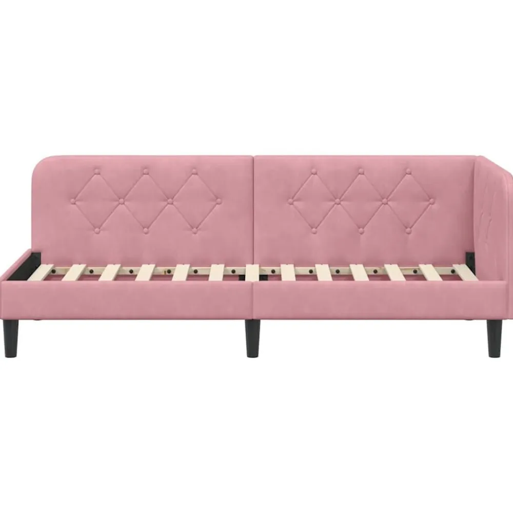 vidaXL Estructura de cama en esquina 80 x 200 cm Terciopelo Rosa Clearance