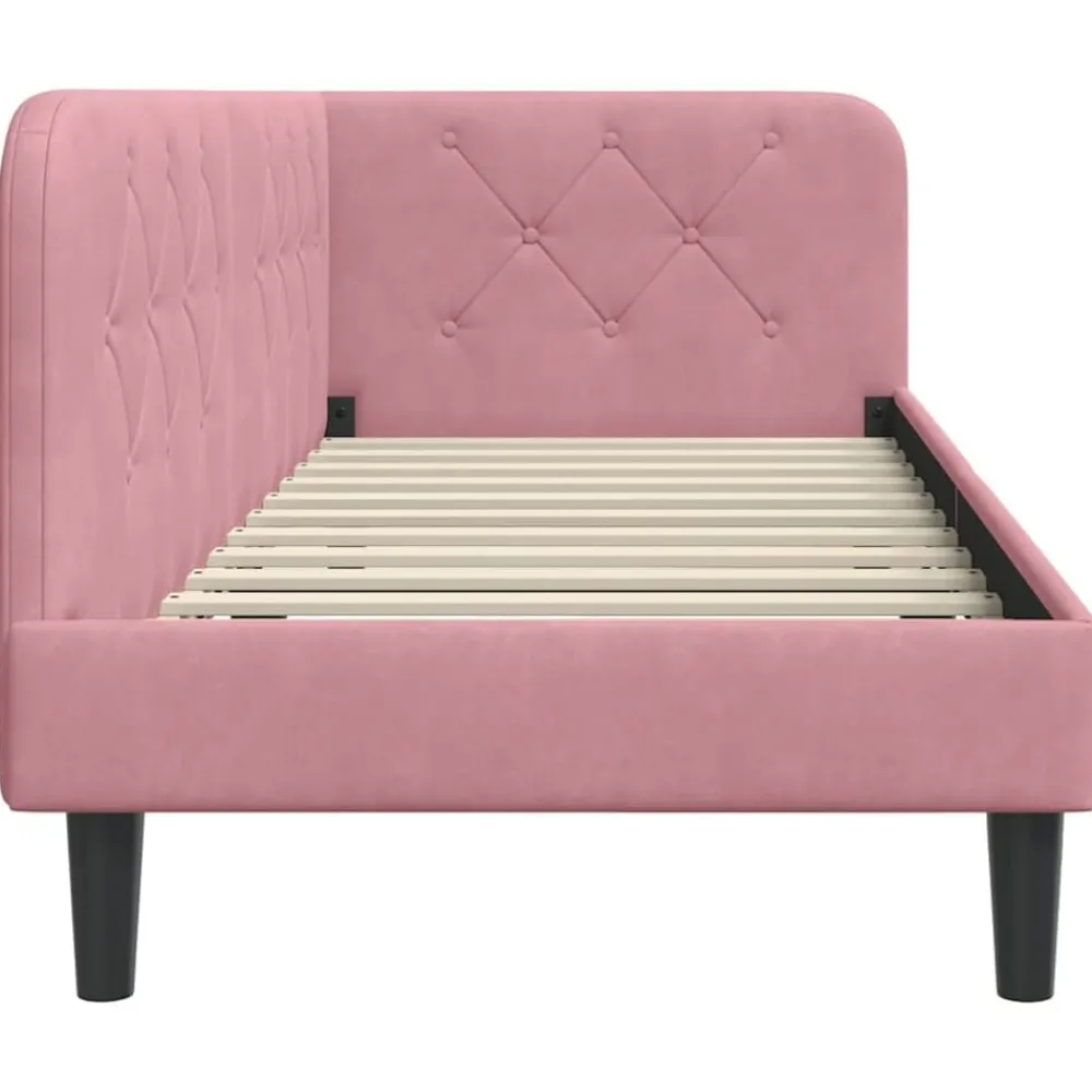 vidaXL Estructura de cama en esquina 80 x 200 cm Terciopelo Rosa Clearance