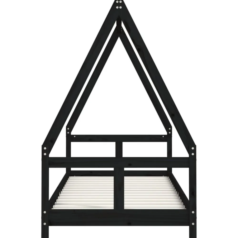 vidaXL Estructura de cama para niños madera de pino 80x200 cm Negro Hot