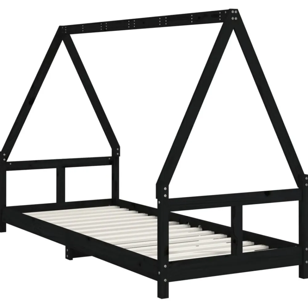 vidaXL Estructura de cama para niños madera de pino 80x200 cm Negro Hot