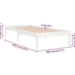 vidaXL Camas Y Accesorios-Estructura de cama individual pequeña sin colchón madera