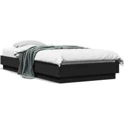 vidaXL Estructura de cama madera de ingeniería negra 100x200 cm Negro Outlet