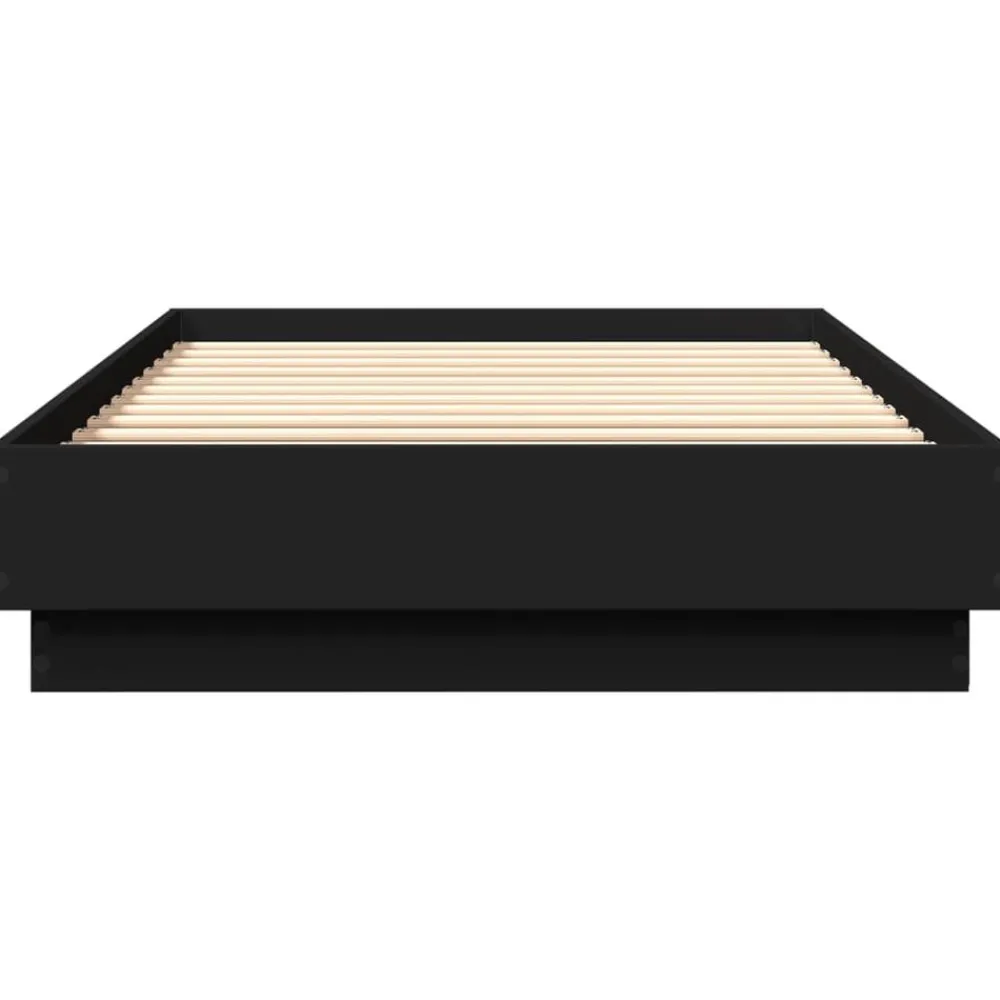 vidaXL Estructura de cama madera de ingeniería negra 100x200 cm Negro Outlet