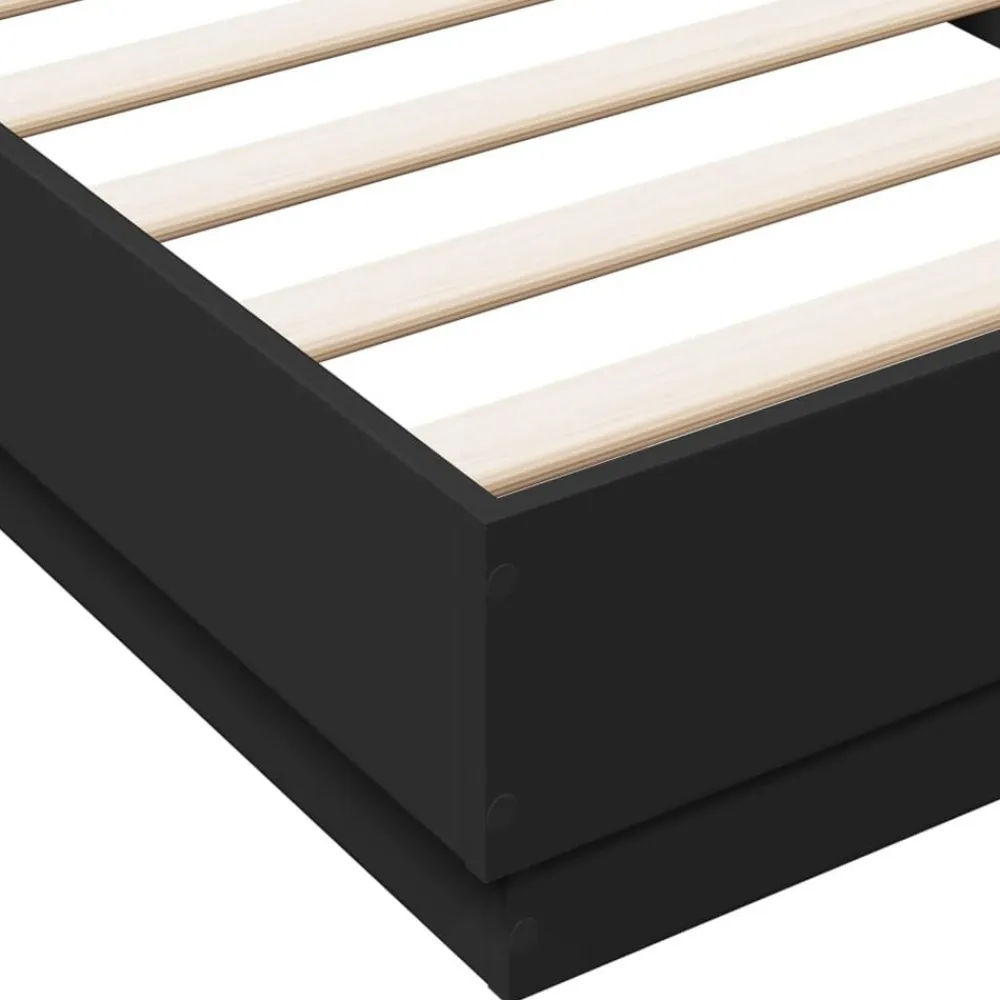 vidaXL Estructura de cama madera de ingeniería negra 100x200 cm Negro Outlet