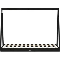 vidaXL Estructura de cama para niños madera de pino 80x160 cm Negro Outlet