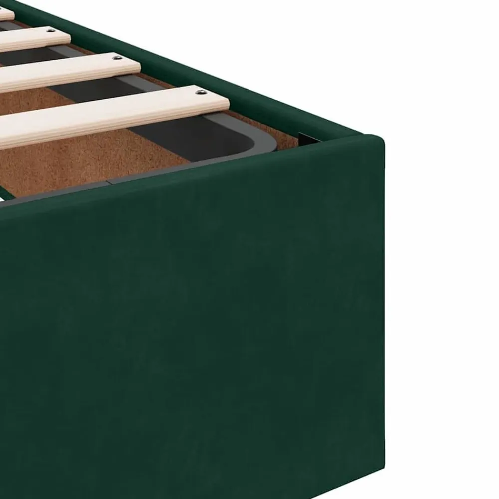 vidaXL Estructura de cama otomana sin colchón terciopelo Verde oscuro Outlet