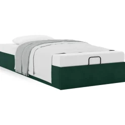 vidaXL Estructura de cama otomana sin colchón terciopelo Verde oscuro Outlet