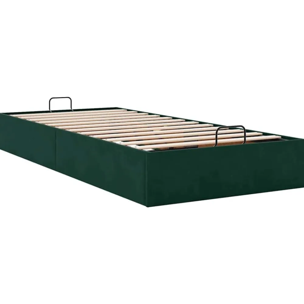 vidaXL Estructura de cama otomana sin colchón terciopelo Verde oscuro Outlet