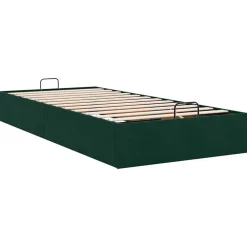 vidaXL Estructura de cama otomana sin colchón terciopelo Verde oscuro Outlet
