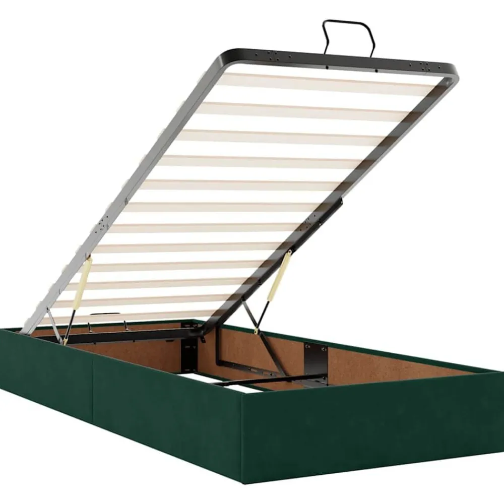 vidaXL Estructura de cama otomana sin colchón terciopelo Verde oscuro Outlet
