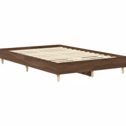vidaXL Camas Y Accesorios-Estructura de cama sin colchón madera marrón roble 120x200 cm