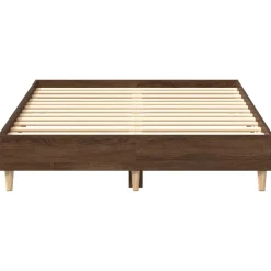 vidaXL Camas Y Accesorios-Estructura de cama sin colchón madera marrón roble 120x200 cm