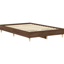vidaXL Camas Y Accesorios-Estructura de cama sin colchón madera marrón roble 120x200 cm